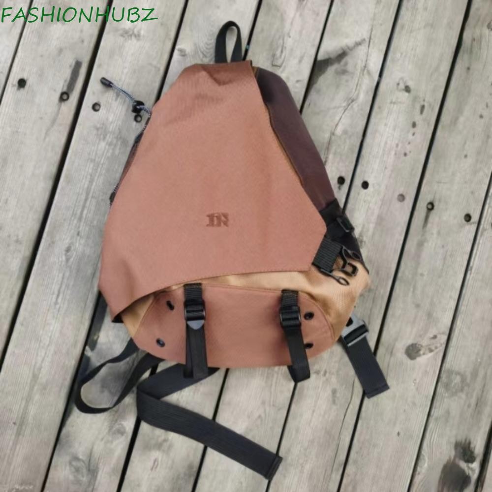 Fashionhubz กระเป๋าไนลอนผู้ชาย,ขนาดใหญ่ความจุ Retro Crossbody Bag,Ins Knapsack Adjustable Letter กระเป๋าสะพายชายเยาวชน