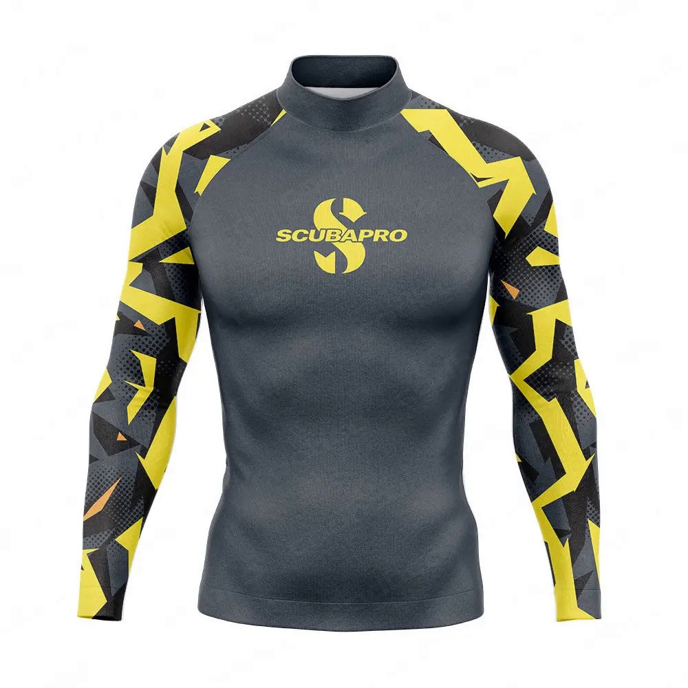 ขาย SCUBAPRO ผู้ชายแขนยาว Rash Guard เสื้อว่ายน้ํา Uv Sun Protetion ชุดว่ายน้ําท่องดําน้ําเสื้อยืด Basic Skin Suit Tops ว่ายน้ํา Rashguard