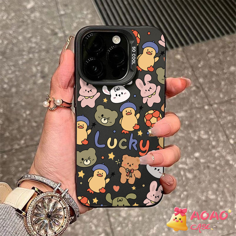 เคส OPPO A38 A16 A12 A18 A17 A7 A15 A5s A78 A76 A74 A17K A55 A58 A54 A96 A77s A77 A57 A16s A3s สัตว์โชคดีน่ารักปกคลุม