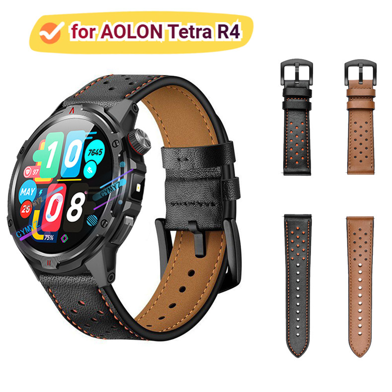 สําหรับ AOLON Tetra R4 สายรัดสายหนัง AOLON Tetra R4 สายนาฬิกาอัจฉริยะสายรัดข้อมือกีฬา