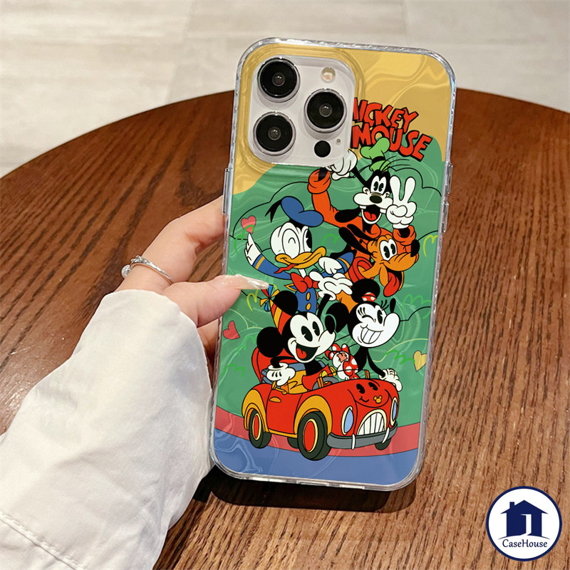 เคสลายคลื่นมิกกี้เมาส์สุดน่ารักและตลก เข้ากันได้กับ IPhone 7Plus 13 11 14 15 12 16 Pro Max XR XS X 11 15 Pro XS Max SE