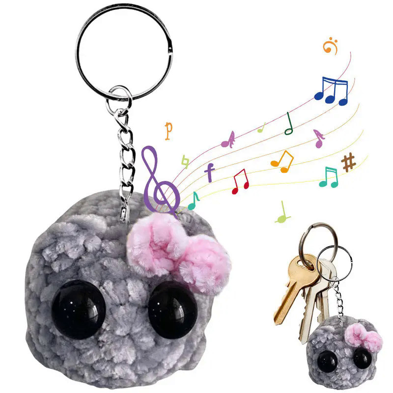 Sad Hamster Meme Sound Music Plush Toy Crochet Plush Sad Hamster Meme Keychains Hanging Pendant Stuf