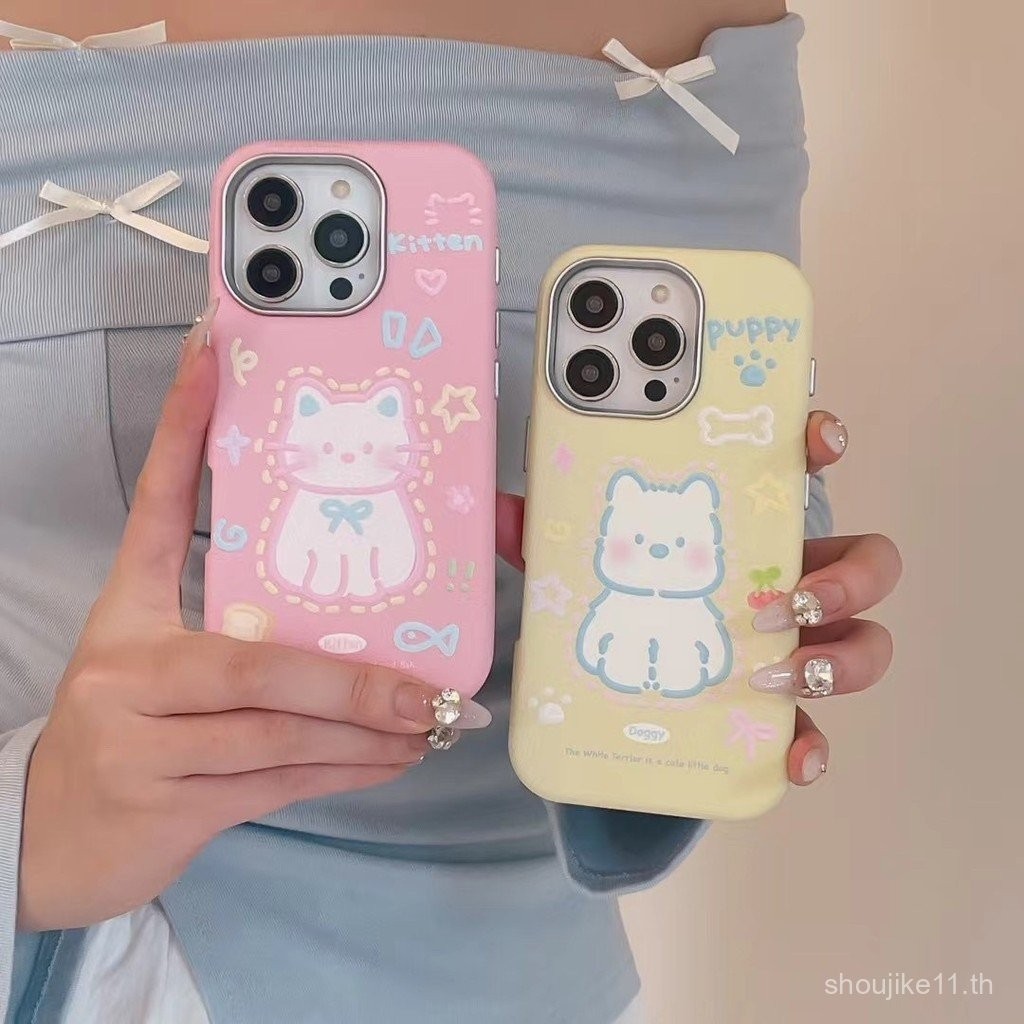 ลายการ์ตูนน่ารักแมวสุนัข West Heights iphone16promax Apple 16เคสมือถือ13หนัง15ผู้หญิง14 sdig