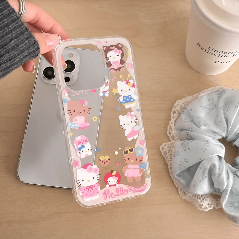 เคส Beautiful Super Cute Kitty for OPPO Reno 14 14F 13 12 F 12F 11 11F 5G A5 A3X A3 Pro 10 8Z 7Z A93 8T 6Z 5Z 6 Z 4F 4G 8 7 5F 5 6 Lite Cartoon Pink Small KT Bracket Stand Anti-fall Silione Soft Phone Case Fine Hole Lens Clear Back Cover TM 37 - รูปที่ 6