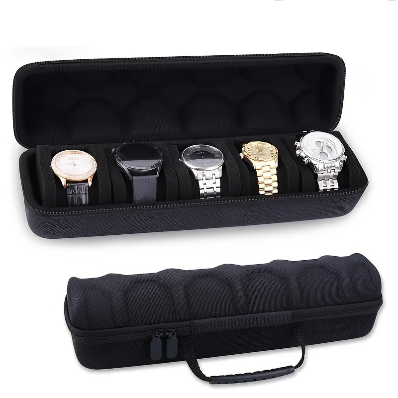 กล่องเก็บนาฬิกาเปลือกแข็ง 5 ช่อง, เคสพกพา, ที่จัดระเบียบจอแสดงผล, ที่วางกล่องนาฬิกา ตู้โชว์
