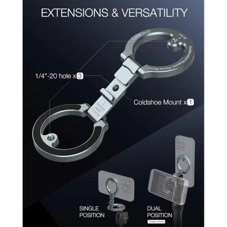 Camolo ที่วางโทรศัพท์แม่เหล็กคู่เข้ากันได้กับรองเท้าเย็นสกรู 1/4 "สําหรับ Magsafe ขาตั้งกล้องเมาท์ไฟเซลฟี่