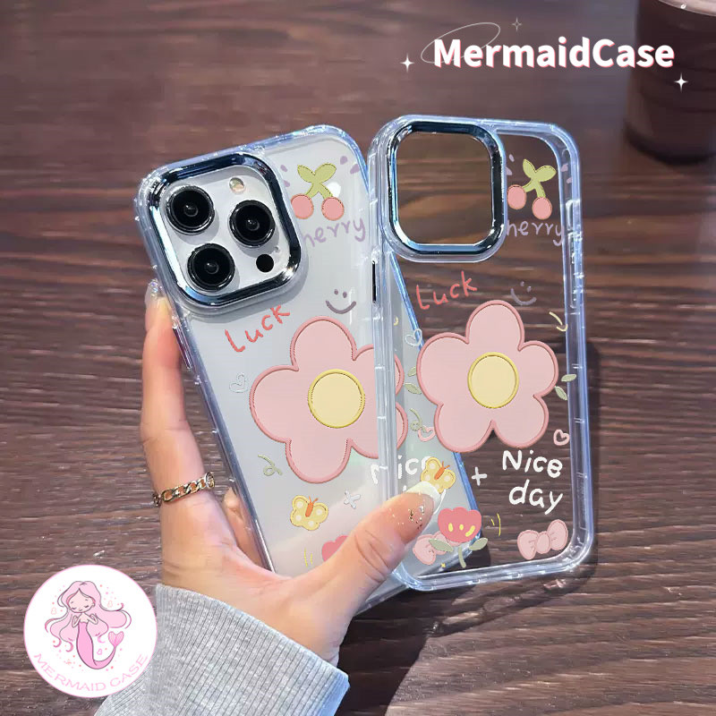 Big Pink Flowerเข้ากันได้ iPhone 11 12 13 14 15 16 Pro Max X Xr Max 8 7 6 Plus SE 2020ฝาครอบด้านหลัง