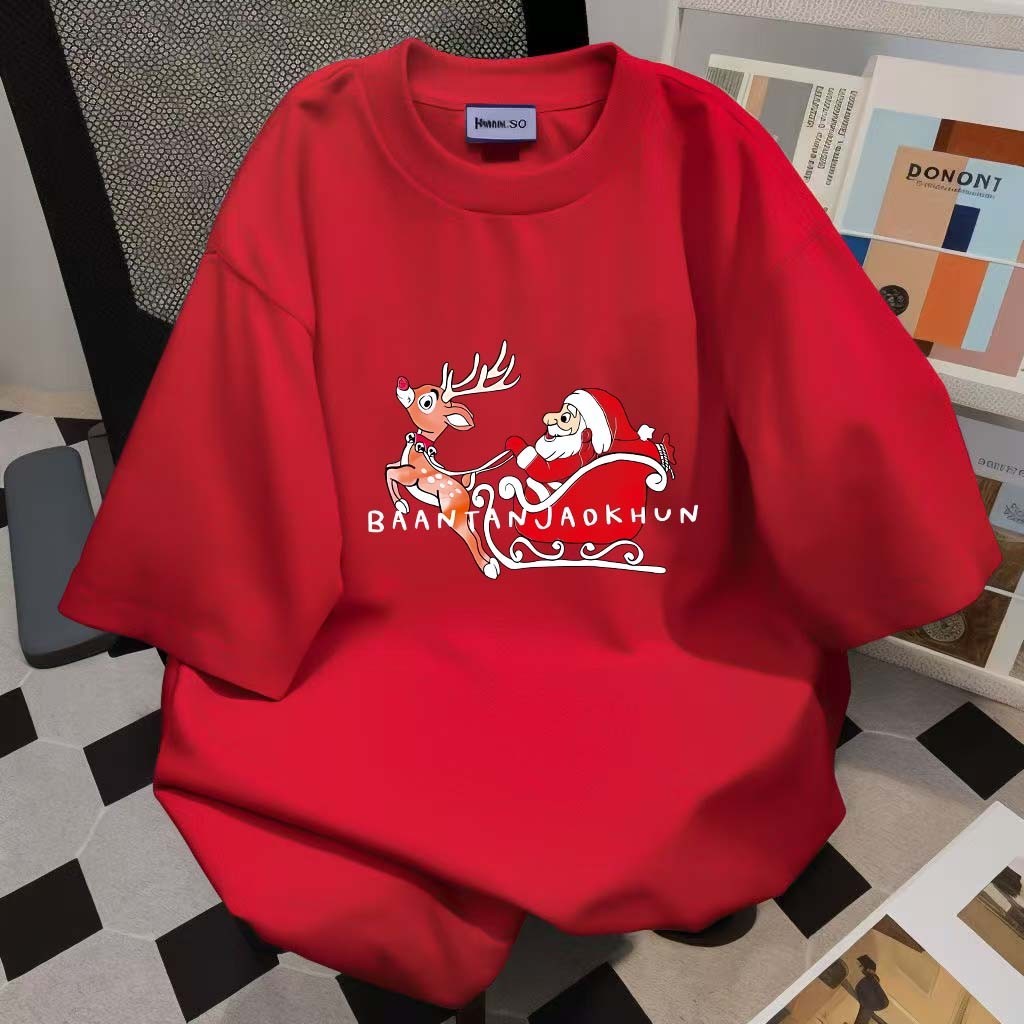 (จัดส่งตลอด 24 ชั่วโมง)Woo Right เสื้อยืด คริสต์มาส Dabbing Santa ผู้ชายเด็ก Xmas Merry Christmas Unisex T-Shirt 67