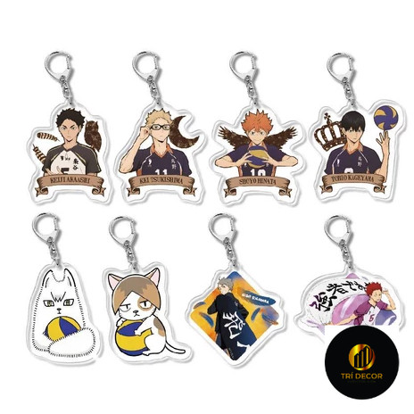 พวงกุญแจการ์ตูน Haikyuu Hinata Kenma Oikawa กระเป๋าถือ กระเป๋าเป้ อุปกรณ์เสริมพวงกุญแจทําจากวัสดุอะค