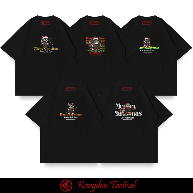 KongDon Tactical เสื้อยืด รุ่น Merry Christmas Mascots Full Gear (100% Cotton Combed)S-5XL