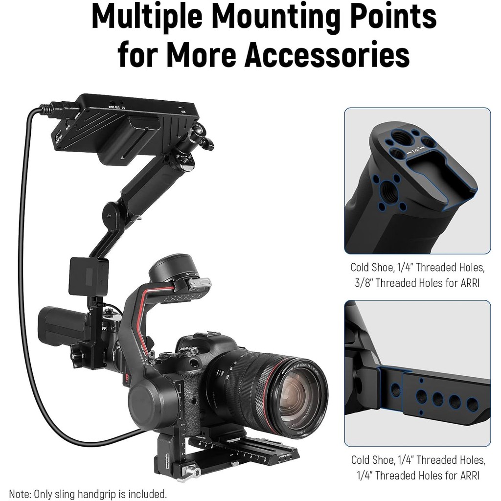 Needer ST49 ด้ามจับสลิงแบบปรับได้สําหรับ DJI RS 2 RSC 2 RS 3 RS 3 Pro