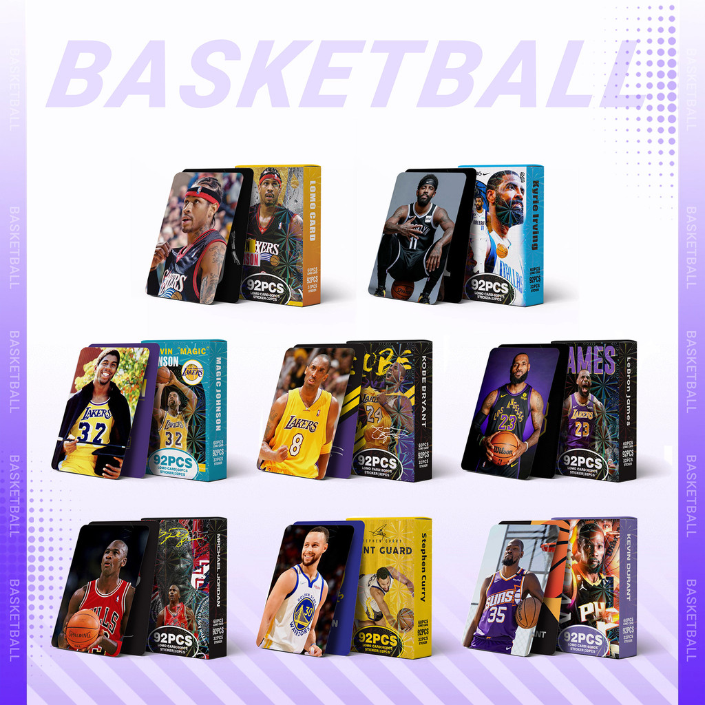 92pcs ฟุตบอลบาสเกตบอล star Irving Jordan การ์ด Lomo Kobe CR7 Cristiano Ronaldo Curry Durant สติกเกอร