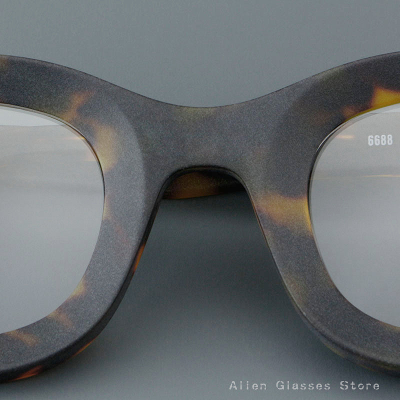 148 มม.ใหม่ Acetate กรอบแว่นตา Retro Matte Cat Eye แว่นตาผู้ชายผู้หญิงรูปไข่แว่นตา 6688 - รูปที่ 6
