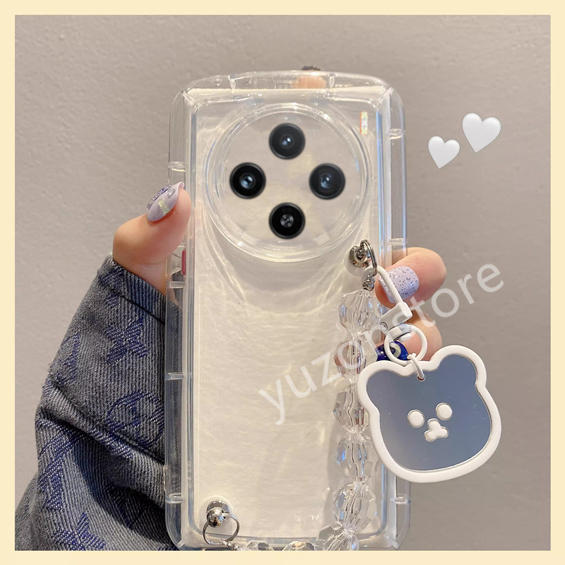 Best Seller Casing VIVOX200 VIVO X200 Pro 5G เคส with Cartoon Bear Bracelet Transparent Phone Case Shockproof Protective Phone Cover เคสโทรศัพท