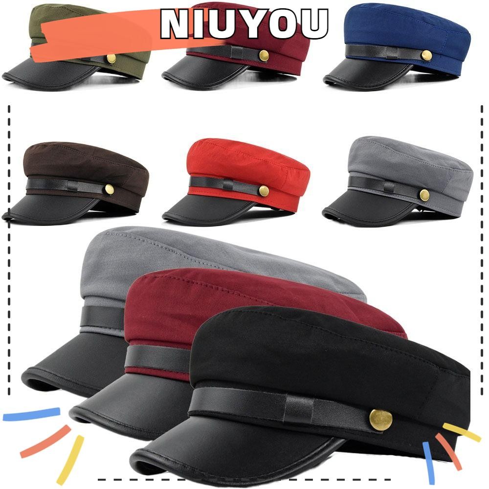 Niuyoou หมวกสีกรมท่า, หมวกเบเร่ต์สไตล์อังกฤษวินเทจ, หมวกแบน หมวก Newsboy หมวก Salior หมวกแปดเหลี่ยมแบน Peaked หมวกท่องเที่ยวกลางแจ้ง