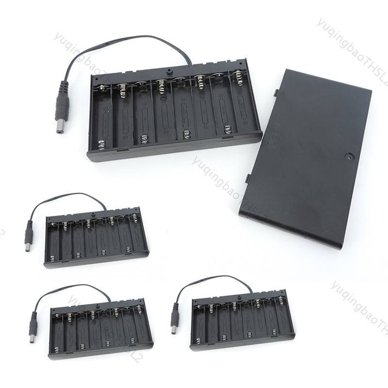 5pcs 12V 8 solt AA AA แบตเตอรี่ 1.5v 8x1.5V ผู้ถือกล่อง 8AA พร้อมสวิทช์เปิด/ปิดแบตเตอรี่ DC 5.5x2.1 