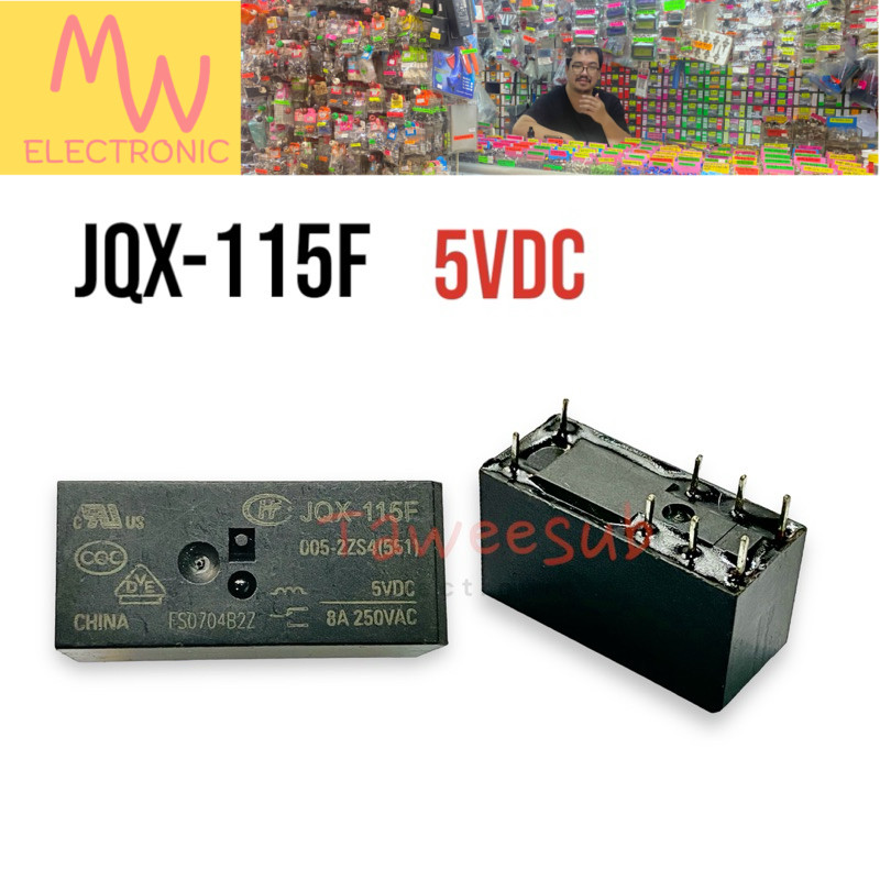 Relay JQX-115F-5VDC 8ขา 8A ของใหม่ มีของพร้อมส่งในไทย