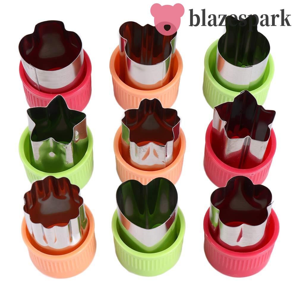 Blazespark เครื่องตัดผักแม่พิมพ์ Star รูปหัวใจ Handguard Fondant แม่พิมพ์สําหรับเด็กอาหารพิมพ์แม่พิมพ์สแตนเลส Bakeware