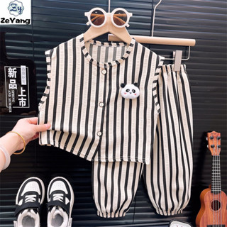 [ZY] 70-140พร้อมสต็อกเด็กสามมิติหมีลายชุดลําลองเสื้อกั๊กสูทเ…