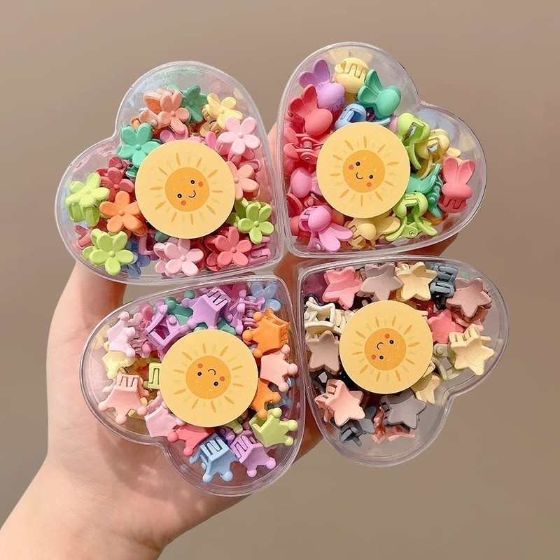 10-100ชิ้นชุดชนิดบรรจุกล่องกิ๊บสําหรับเด็กเกาหลีน่ารักการ์ตูนกิ๊บขนาดเล็กมินิผมกรงเล็บคลิปเด็กสาวเรียบคลิปอุปกรณ์ผมเด