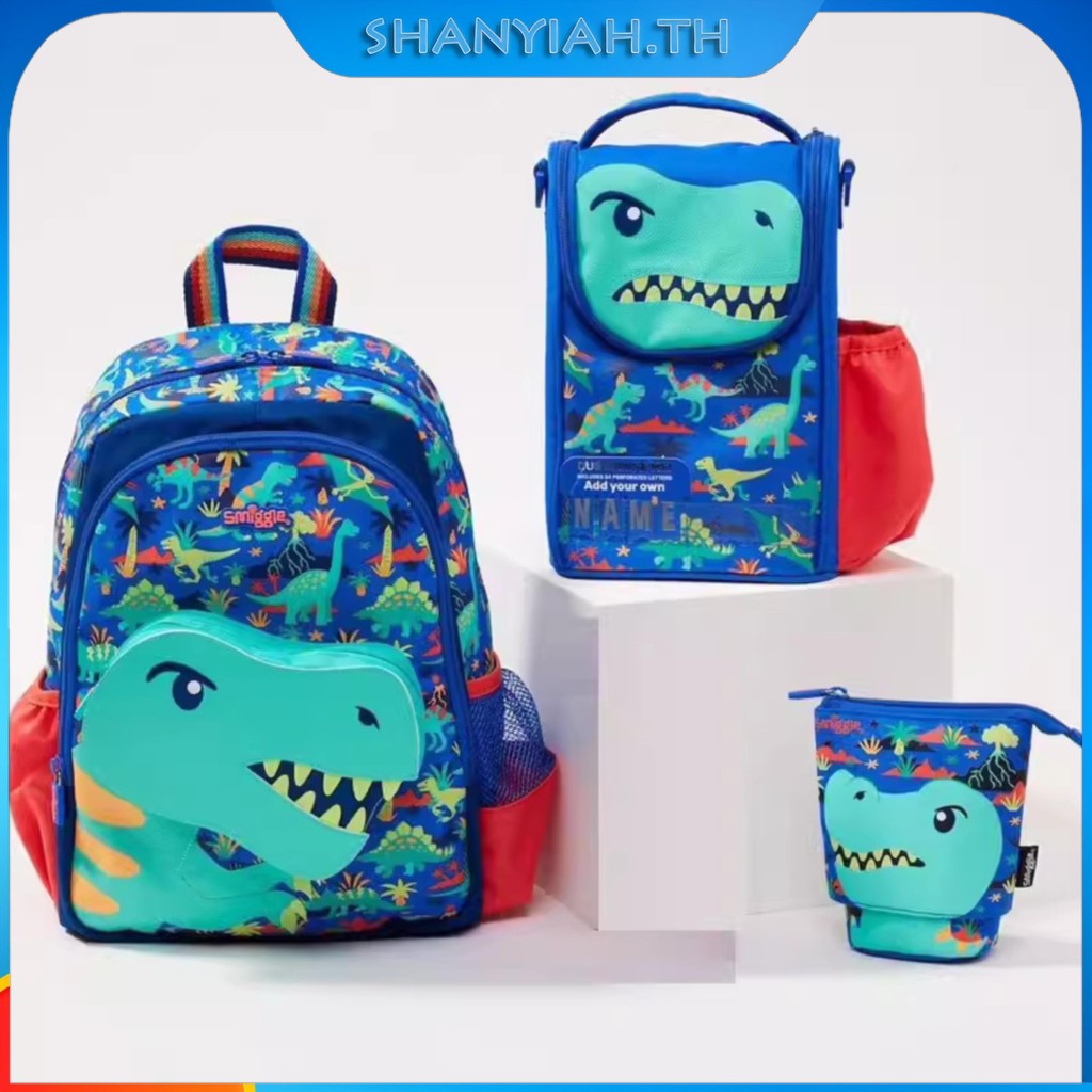 กระเป๋าเป้สะพายหลัง พิมพ์ลาย Smiggle Dino Junior น่ารัก สําหรับเด็ก