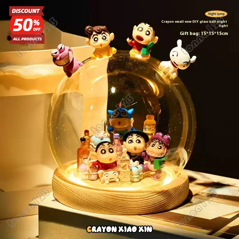 Crayon Xiaoxin Peripheral Series Diy Night Light Home Creative Fun เครื่องประดับลูกบอลแก้วรูปของขวัญประณีต