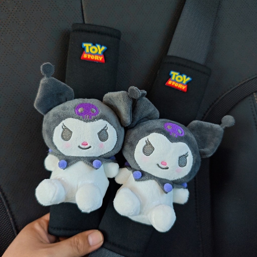 2 ชิ้น Kuromi Car Seatbelt Cover แผ่นรองไหล่สําหรับรถยนต์ Seatbelt