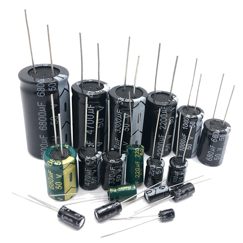50v 1uf 4.7uf 10uf 47uf 100uf 220uf 470u 3300uf 4700uf 6800uf อลูมิเนียมอิเล็กโทรลีติคตัวเก็บประจุ
