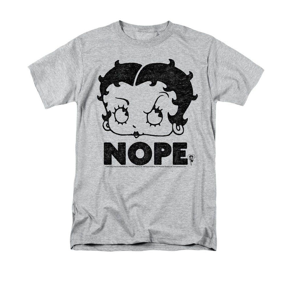 เสื้อยืด Vintage Betty Boop - Boop Nope Men's T-Shirt (Regular Fit)Cartoon แท้ Cotton 100% การ์ตูน