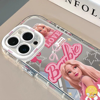 เคสกระจกบาร์บี้แสนน่ารักแสนหวาน เข้ากันได้กับ IPhone 11 16 14 Pro Max 16 7 8 Plus XR 13 12 15 Pro Max X XS Max 15 16 Pro