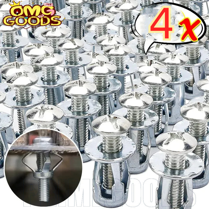 ม4-ม8 เหล็กกลีบน็อตสายฟ้าป้ายทะเบียนรถยึด,ฮาร์ดแวร์ทนต่อการกัดกร่อนที่มี5ขนาดชุดติดตั้งง่ายป้องกันสนิมอะไหล่รถยนต์