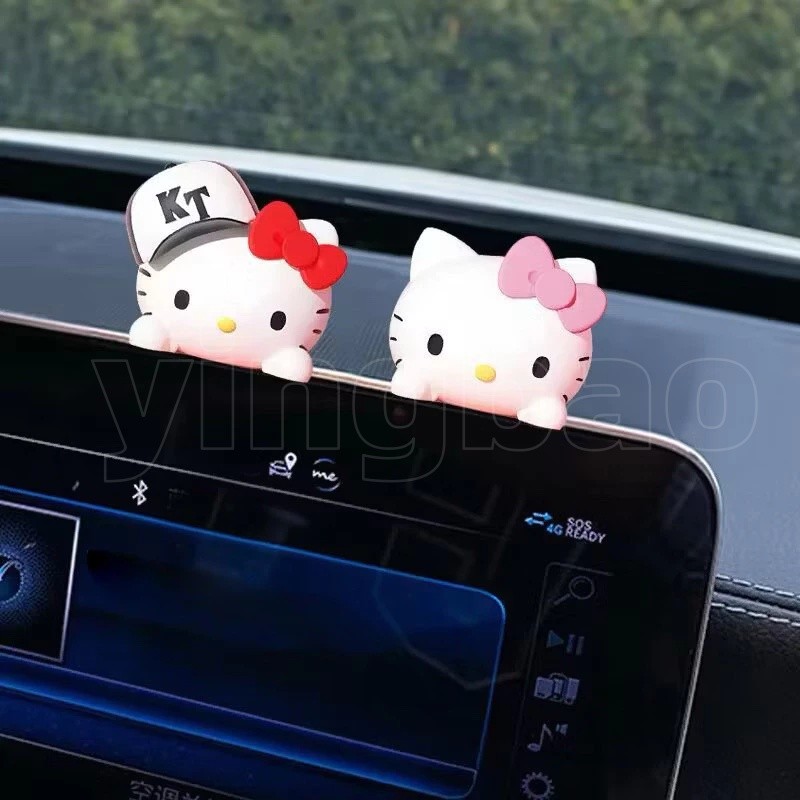 5ชิ้น/เซ็ตน่ารักคิตตี้ตุ๊กตาตกแต่งรถการ์ตูนคิตตี้แมวรูปการกระทําตุ๊กตาเครื่องประดับอัตโนมัติภายในแดชบอร์ดตกแต่งสําหรับสาวๆ - รูปที่ 2