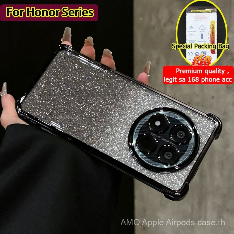 เคส Honor X9C X9B X9A 5G เคส Honor X9C สมาร์ท เคสใสเจลลี่กลิตเตอร์กันกระแทกพร้อมปกป้องเลนส์กล้อง ปกโ