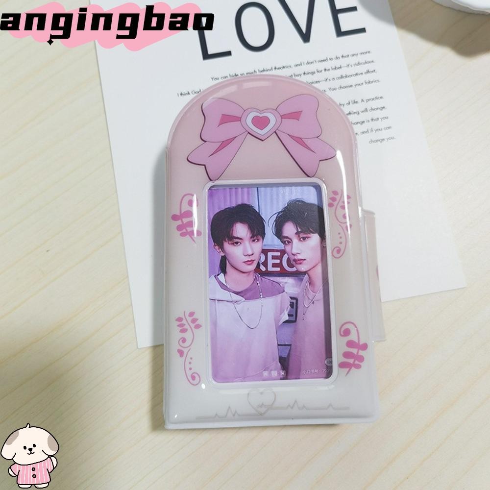 อัลบั้มการ์ด ANGINGBAO, แฟ้มโฟโต้การ์ดโบว์รักขนาดเล็กขนาด 3 นิ้ว, หมีสีชมพูพร้อมสมุดสะสมการ์ดไอดอล PVC หน้าภายใน 16 หน้า