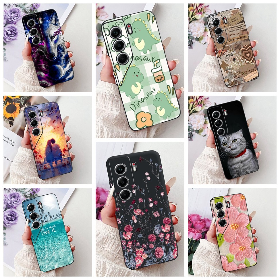 Tecno Camon40 CM5 เคสโทรศัพท์ Techno Camon 40 กรณีแฟชั่นผีเสื้อน่ารักการ์ตูนแมวตลกทาสี