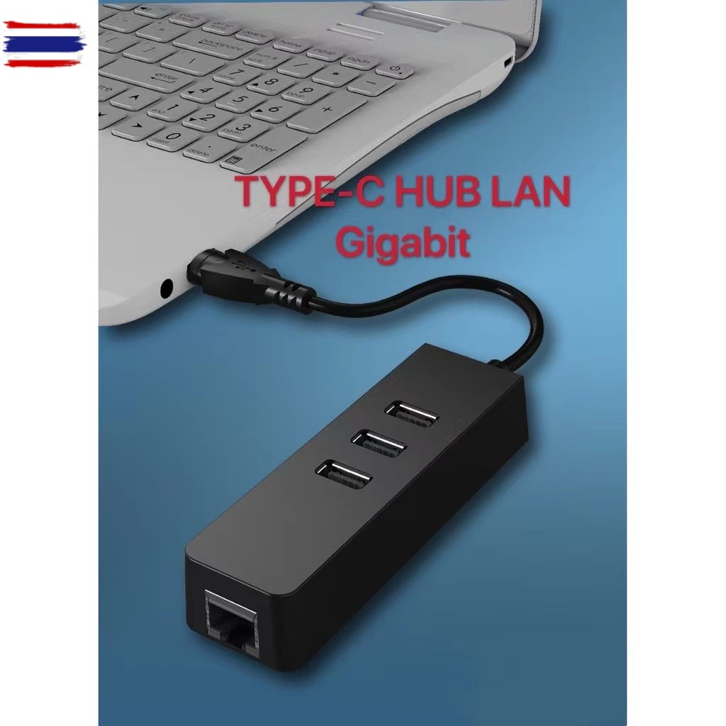 USB3.1 Type C to RJ45 Gigabit Ethernet LAN Network+3.0 3-portHubCable Adapter