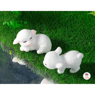 ลูกแกะน้อย [ เซต 2 ชิ้น ] ตุ๊กตาจิ๋ว โมเดลจิ๋ว แต่งสวน ตุ๊กตาแต่งสวนจิ๋ว ตุ๊กตาจัดสวนถาด
