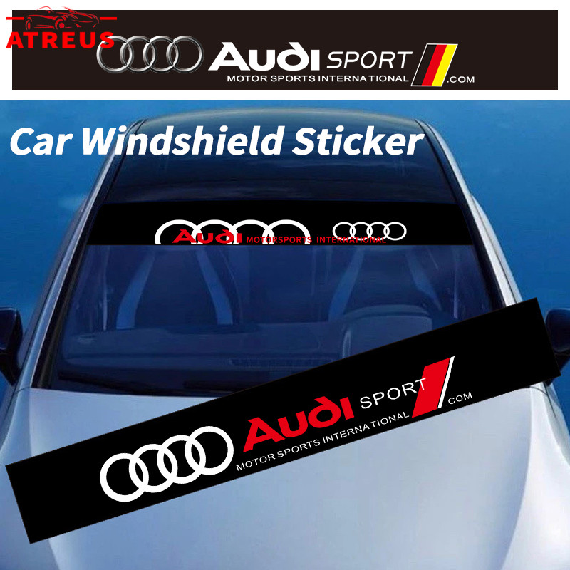 Audi สติ๊กเกอร์ ติดรถ สติ๊กเกอร์บังแดด สติกเกอร์รูปลอก กันน้ํา สําหรับติดตกแต่งกระจกหน้ารถยนต์ บังแด