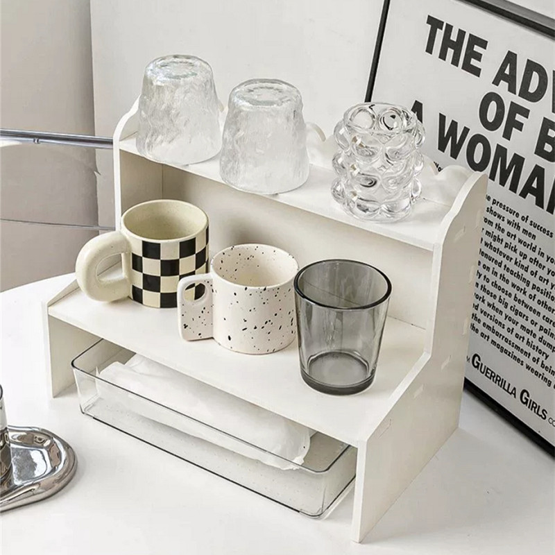 MUKUKU ชั้นเก็บของจัดระเบียบโต๊ะชั้นวางโต๊ะล็อกเกอร์ตู้เก็บของตู้เก็บของพร้อมลิ้นชักประหยัดพื้นที่ทนทาน - รูปที่ 5