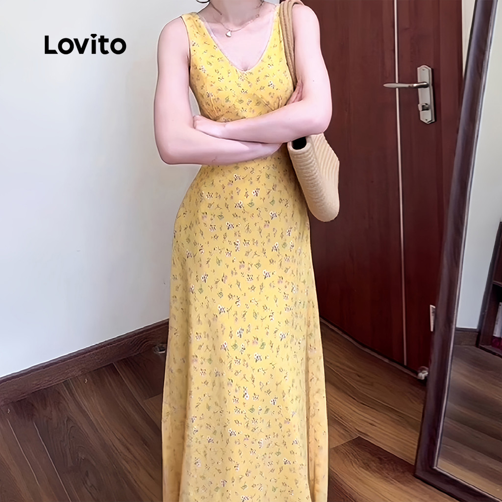 Lovito ชุดเดรสลําลองลายดอกไม้ ดิทซี่ สําหรับผู้หญิง LNE100067