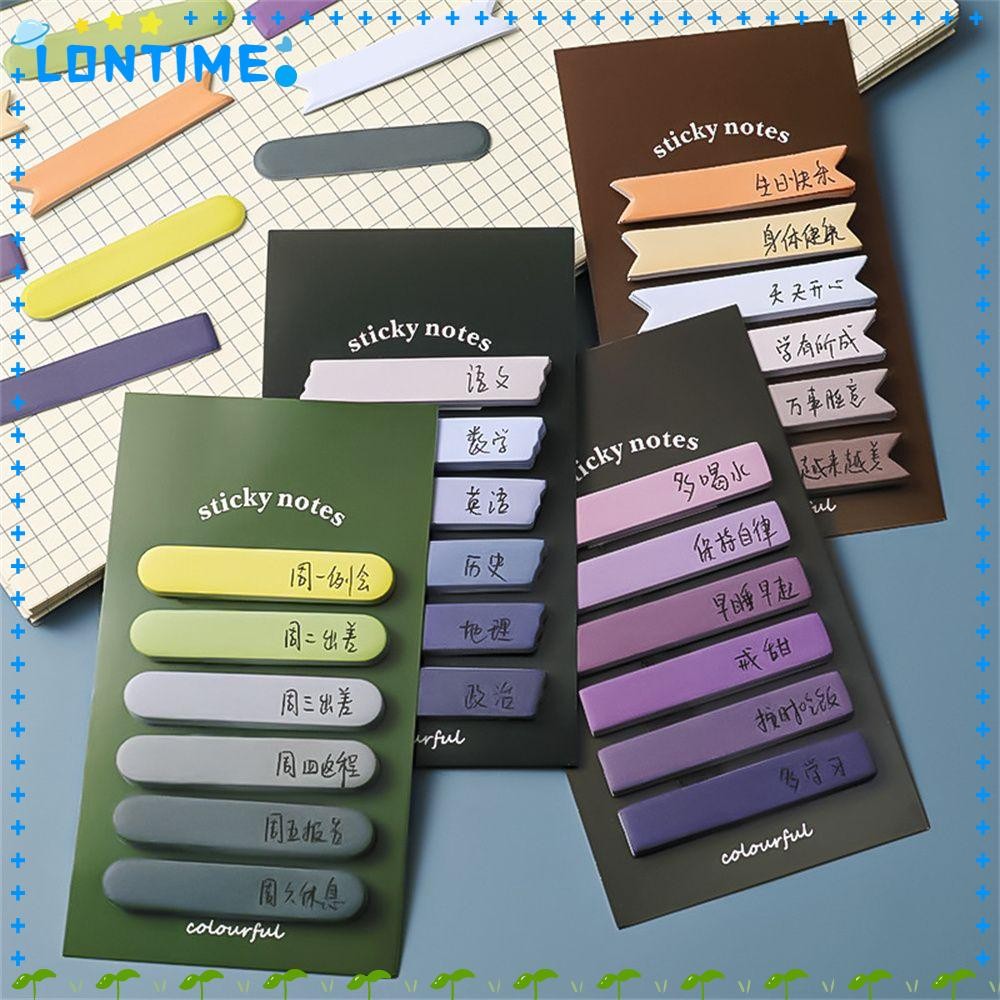LONTIME 120 แผ่นบุ๊คมาร์ค Notepad อุปกรณ์การเรียนเครื่องเขียน ​สติ๊กเกอร์กระดาษ