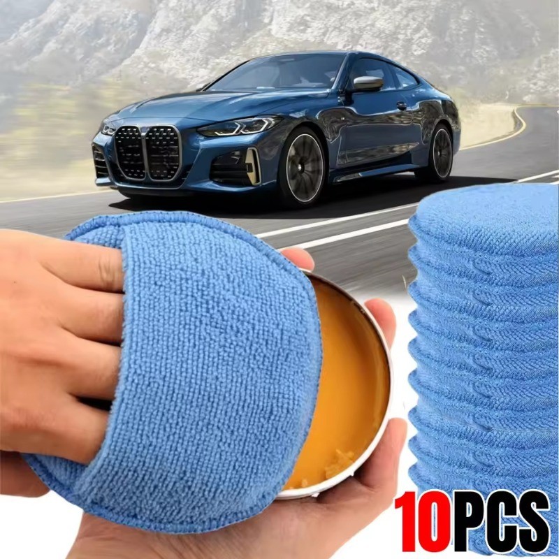 3/5/10 ชิ้นรอบรถขัดแว็กซ์ฟองน้ํา Pad - ไมโครไฟเบอร์รถ Wax Applicator พร้อมถุงนิ้ว - เครื่องมือทําความสะอาดรถยนต์