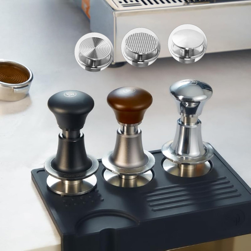 ที่กดกาแฟ  ที่กดกาแฟเอสเปรสโซ - ฐานโค้งวาฟเฟิล/ยุโรป แรงคงที่ 30lbs 58mm tamper กาแฟ espresso basket