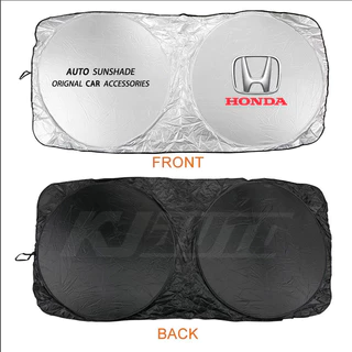 Honda กระจกรถยนต์ด้านหน้า Sun Shade สําหรับ City Civic Fit Jazz HRV BRV CRV WRV Brio Accord ตะกั่ว mobilio Mugen Power ประเภท RS Sun Visor Hunter Protector ด้านหน้า SunShade
