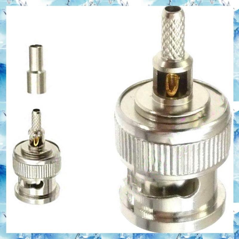 [ ] 10 ชิ้น BNC ปลั๊กชายหน้าต่างตรง Crimp สําหรับ RG174 RG316 RG179 อะแดปเตอร์สายเคเบิล 50 โอห์ม