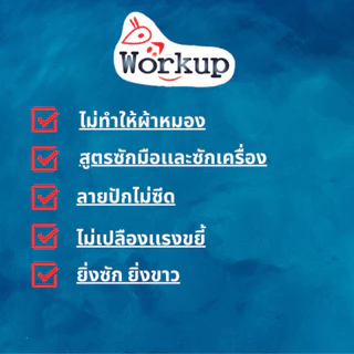 workup ผลิตภัณฑ์ซักผ้า 4in1 สะอาด หอม นุ่ม รีดง่าย สูตรขจัดคราบเข้มข้น ปริมาณ 600ml.