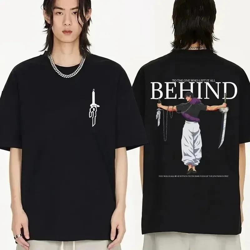 อะนิเมะ Jujutsu Kaisen Fushiguro Toji To The One Who Lfft It ด้านหลังกราฟิก T เสื้อผู้ชายผู้หญิง Casual Harajuku เสื้อยืด