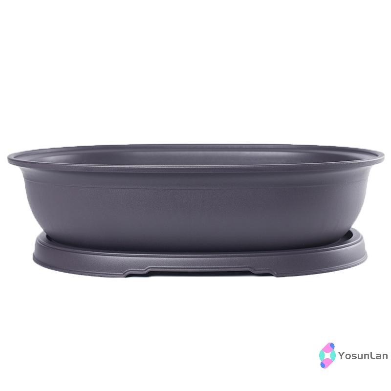 YosunLan] กระถางดอกไม้พลาสติกเลียนแบบดินสีม่วง s Pots สวนภูมิทัศน์บอนไซหม้อถาดสี่เหลี่ยมชาวไร่ใหม่