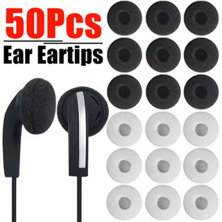 20/50ชิ้นฟองน้ําเปลี่ยนแผ่นรองหูฟังสีดํา/สีขาวนุ่มหูฟังป้องก…