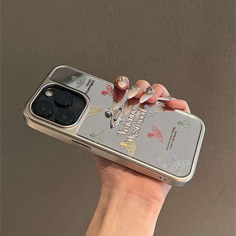 Huiwanju กระจกดาวเคราะห์ภาษาอังกฤษสําหรับ iPhone16promax เคสโทรศัพท์มือถือ Apple 15pro ป้องกันการตก iP15/14/13/12/11 เคสป้องกัน